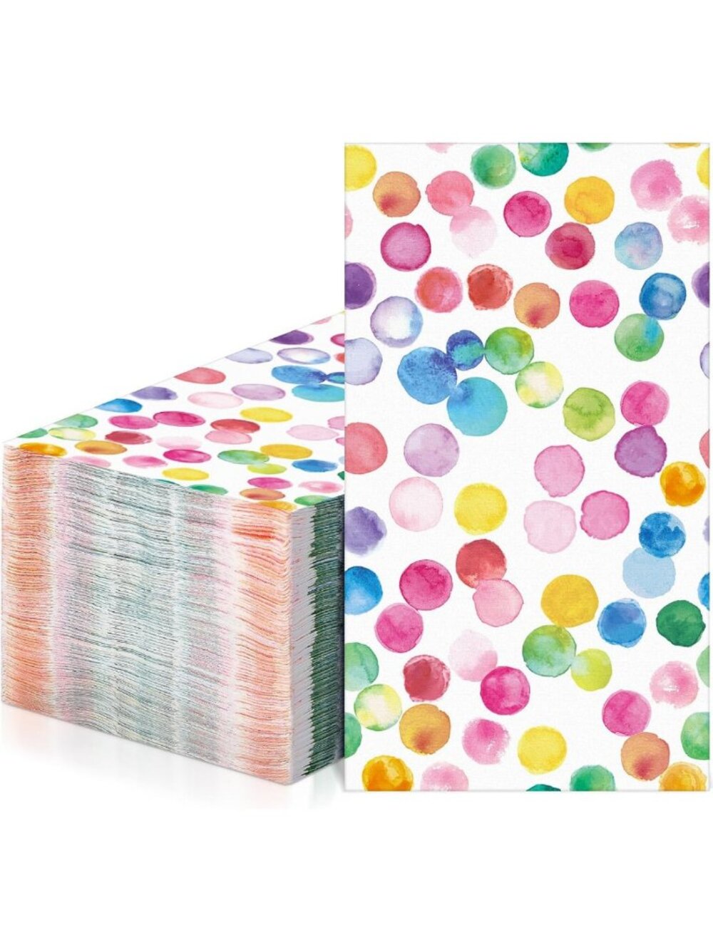 100 Pcs Watercolor Polka Dot Disposable Napkins for Parties, Weddings & Events